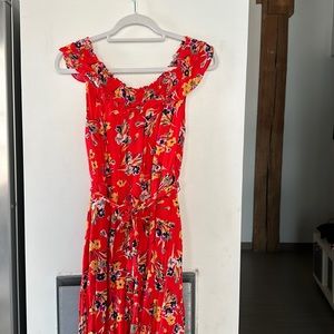 Anthropologie floral midi dress size 6